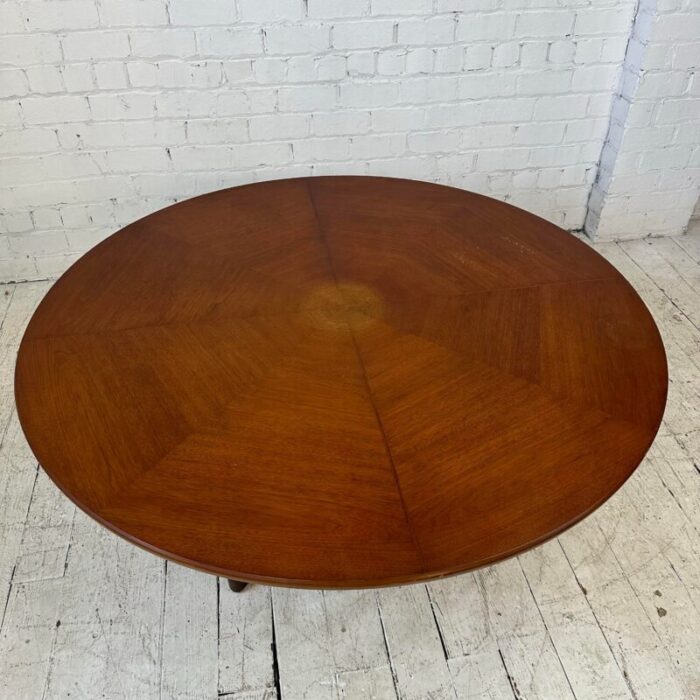 henredon game table with spider web grain pattern on top 8976