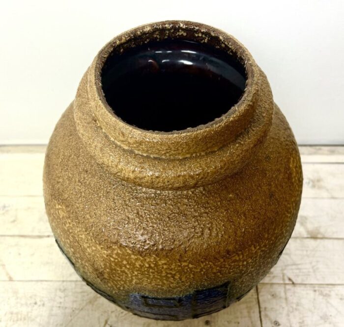 huge brutalist fat lava floor vase west germany 1970s 10