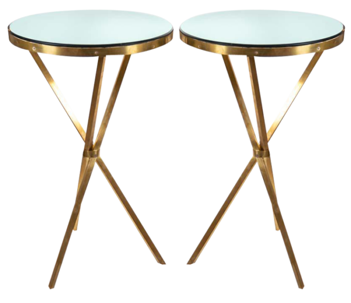 italian brass gueridon side table 1960s set of 2 5544