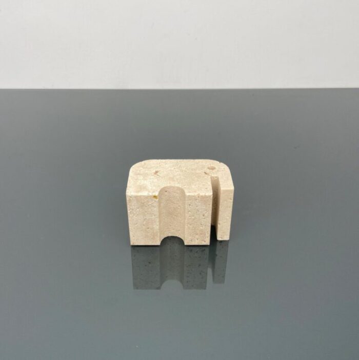 italian lighter elephant in travertine by fratelli mannelli 1970s 13