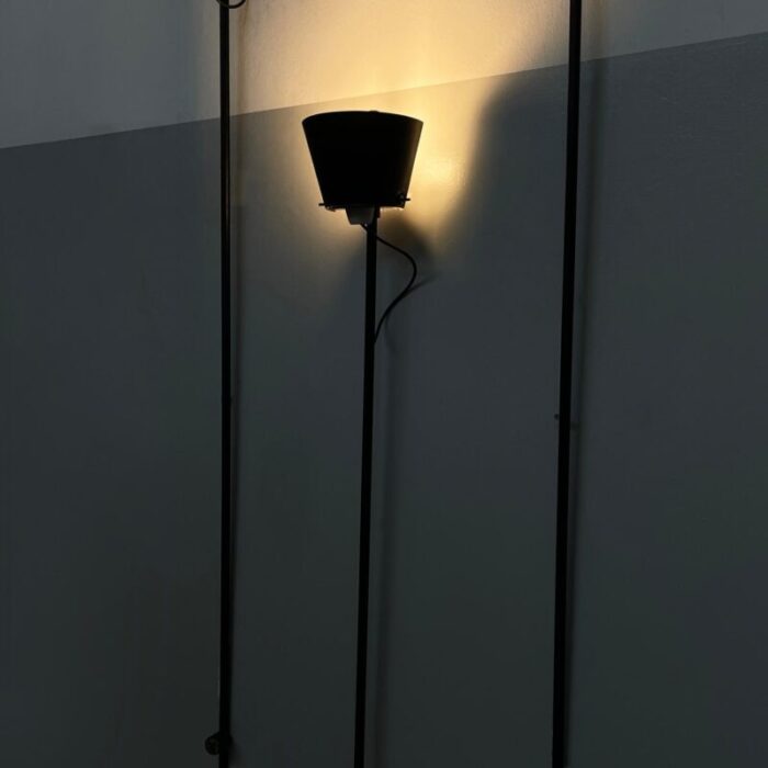 italian modern adjustable wall lamps in black metal 1980s set of 4 7769