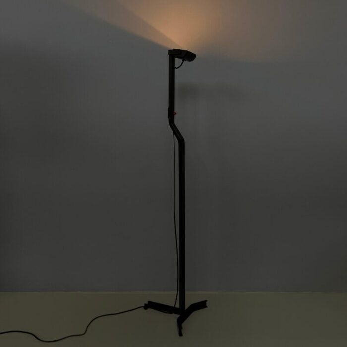 italian modern black metal floor lamp by takahama for sirrah 1980s 3944