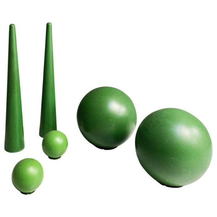 italian modern green plastic props from scenography 1990s set of 6 1