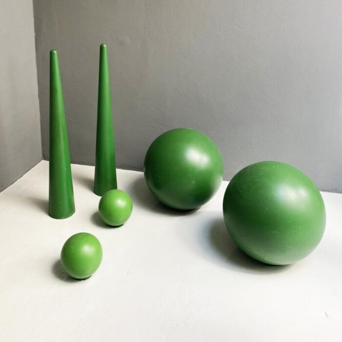 italian modern green plastic props from scenography 1990s set of 6 10