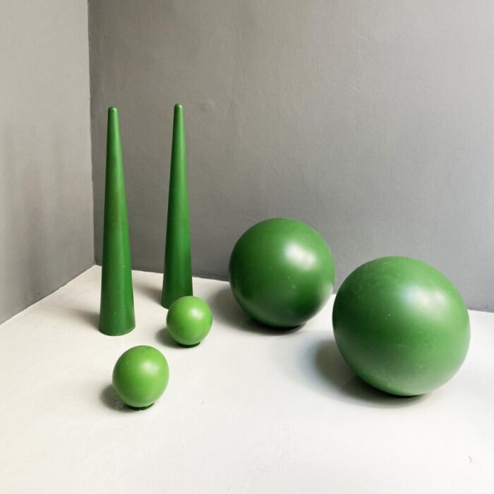 italian modern green plastic props from scenography 1990s set of 6 11