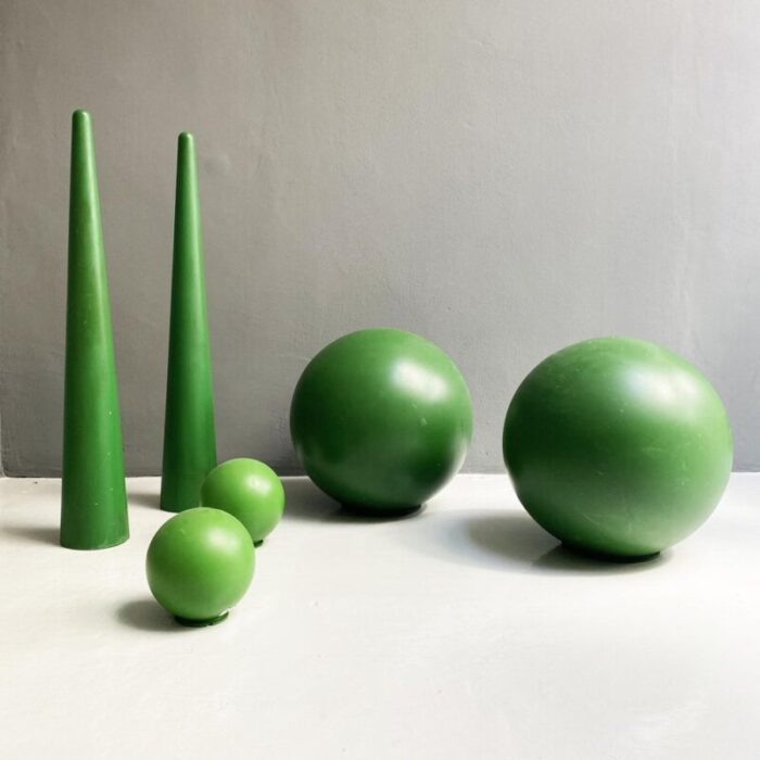 italian modern green plastic props from scenography 1990s set of 6 2