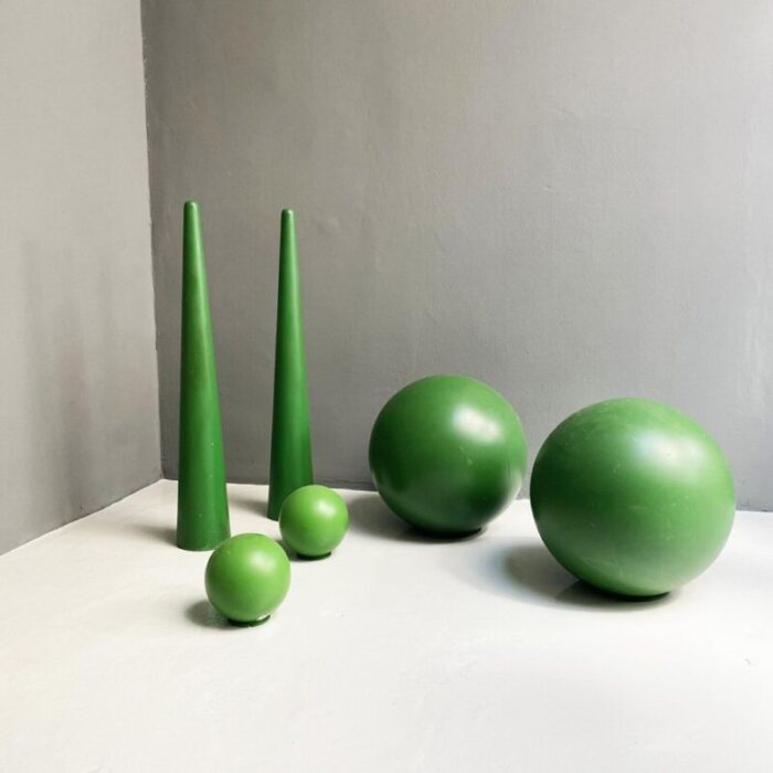 italian modern green plastic props from scenography 1990s set of 6 5