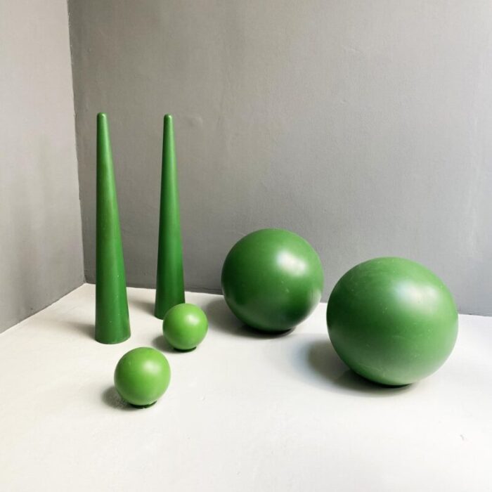 italian modern green plastic props from scenography 1990s set of 6 9