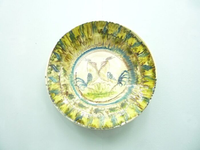 italy ceramic wall plate in picasso style 1960s 1