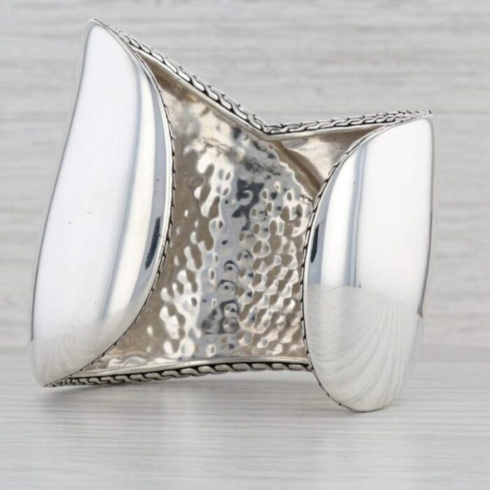 john hardy hammered cuff bracelet sterling silver 725 64mm large statement 0670