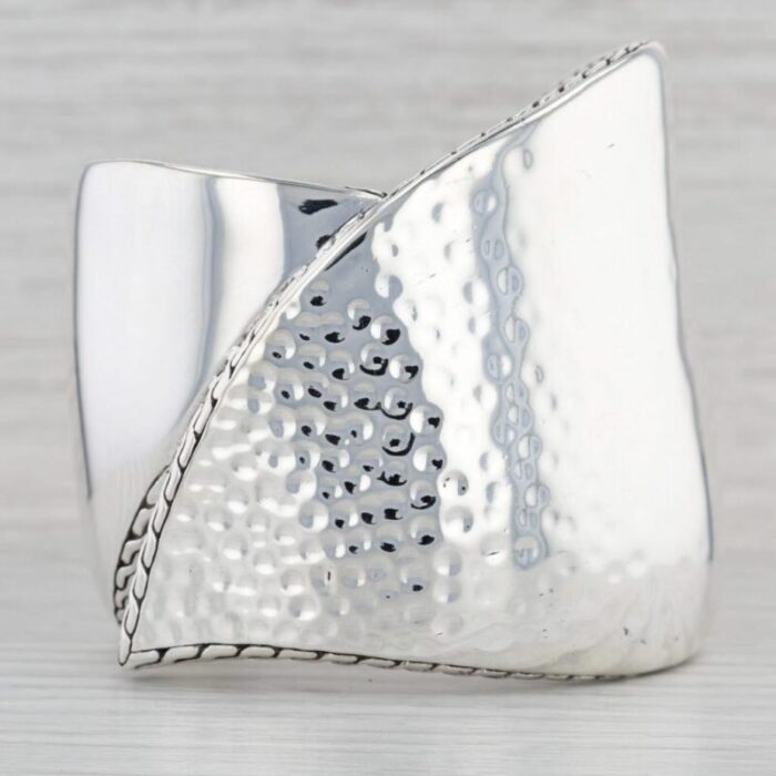 john hardy hammered cuff bracelet sterling silver 725 64mm large statement 1200