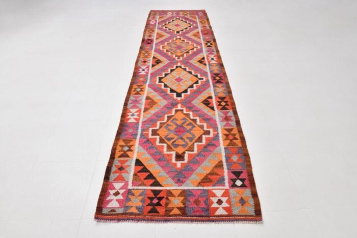 jute pattern kilim runner rug 1