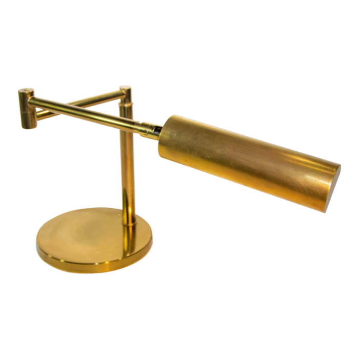 koch and lowy brass swing table or desk lamp 1970s 6319