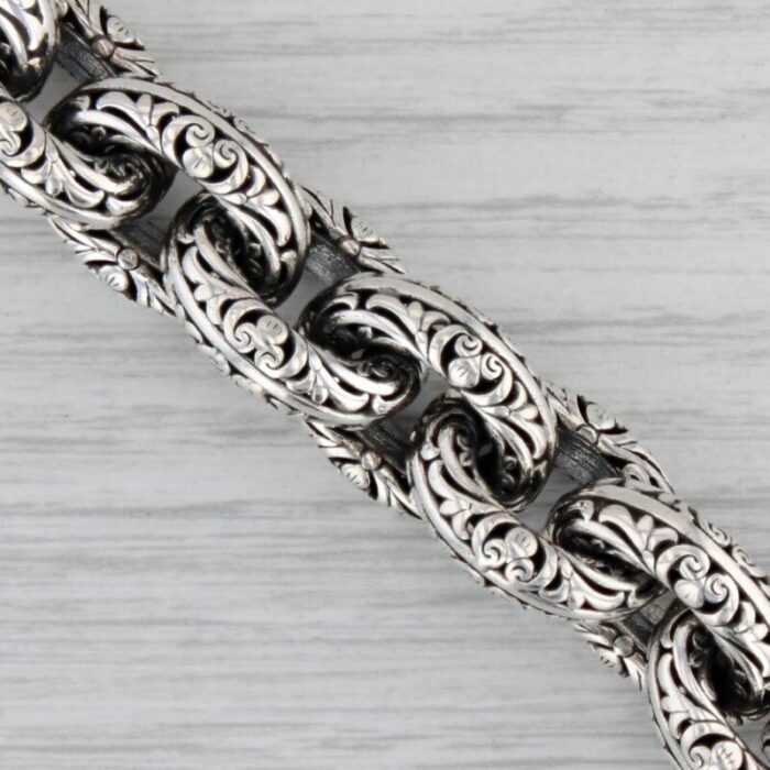 konstantino classic ornate cable chain bracelet sterling silver 75 153mm 1735