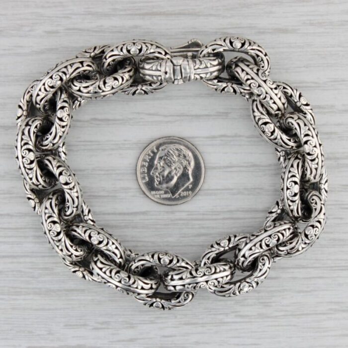 konstantino classic ornate cable chain bracelet sterling silver 75 153mm 5565