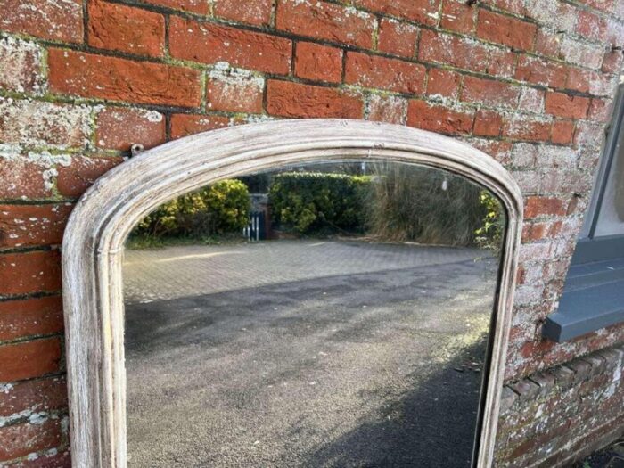 large antique english arched overmantle mirror 0919