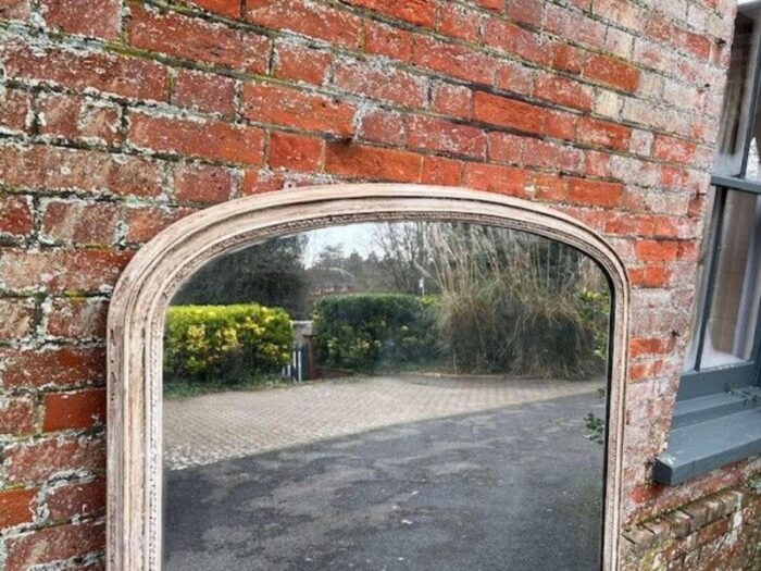 large antique english arched top overmantle mirror 4966