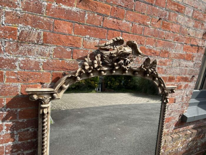 large antique english painted overmantle mirror 19th century 0060