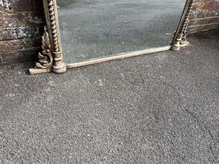 large antique english painted overmantle mirror 19th century 7998