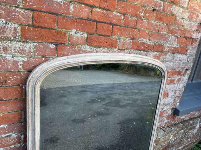 large antique english painted plain overmantle mirror 9035