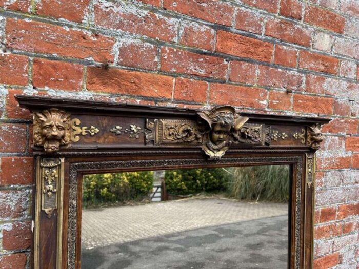 large antique french gilt and painted mirror 19th century 8872