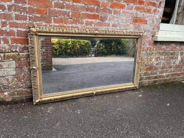 large antique french gilt framed mirror 19th century 3885