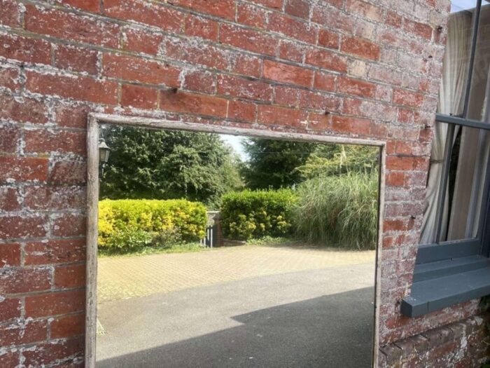 large antique french painted plain bistro mirror 19th century 6679