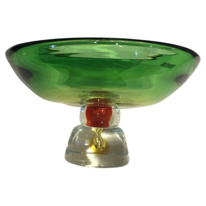 large green bowl in murano glass from sommerso 1