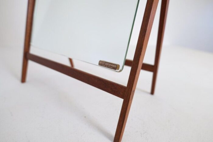 large mid century swedish brass and teak table mirror from hans agne jakobsson 11