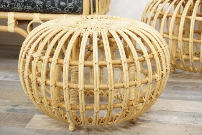 large rattan ottoman by franco albini 1950s 5886