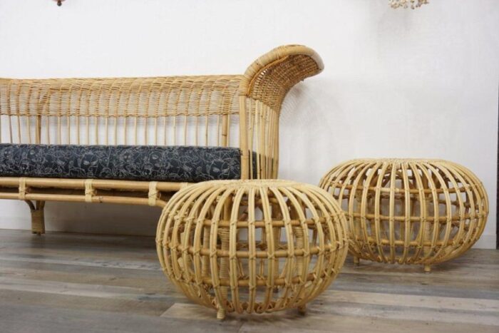 large rattan ottoman by franco albini 1950s 7459