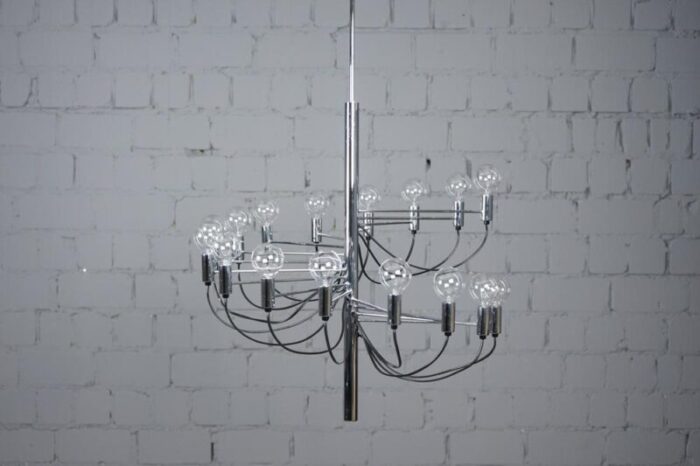 large vintage chandelier 16 arm in the style of gino sarfatti 1970s 2939