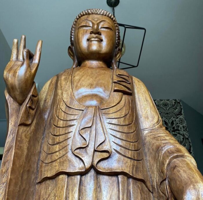 large wooden buddha sculpture 5279