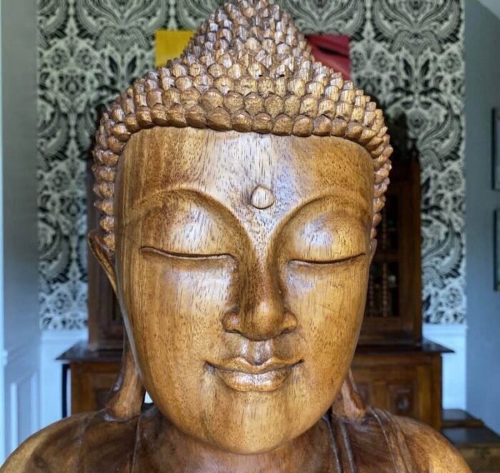 large wooden buddha sculpture 6047