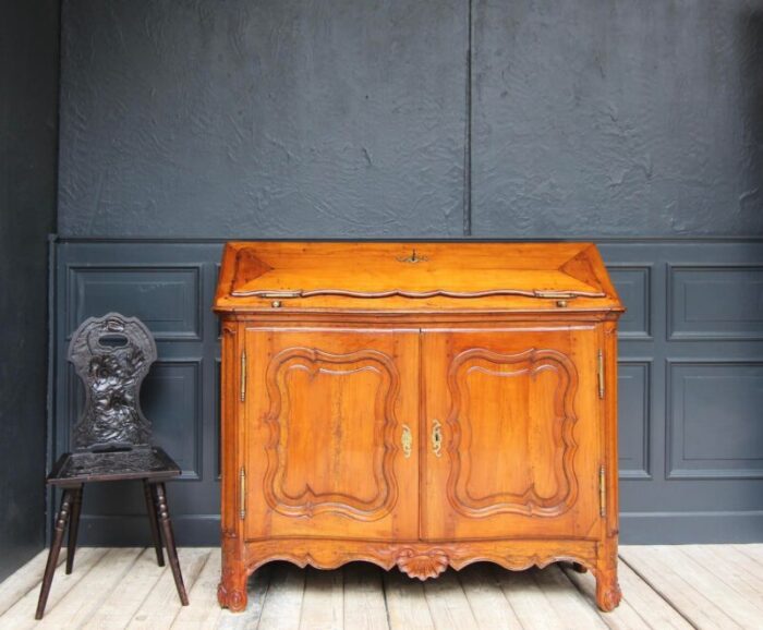 late 18th century french cherry wood baroque secretary 0929