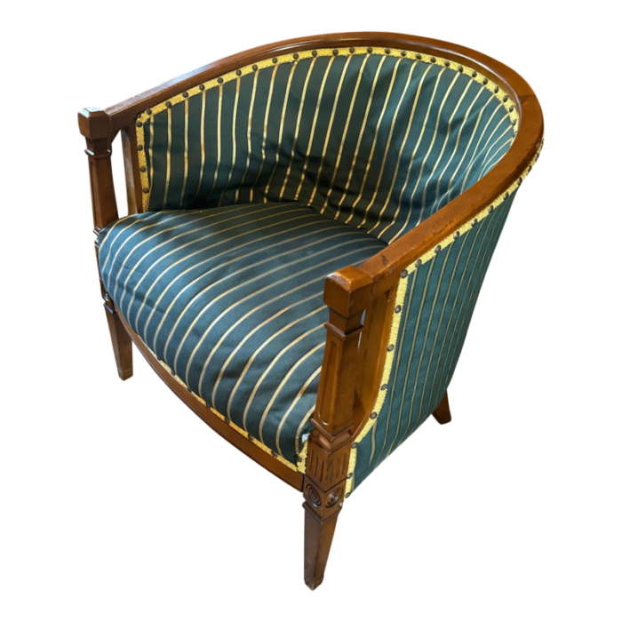 late 20th century empire style armchair with nailhead trim 6357