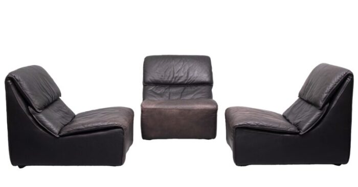 leather sectional sofa 1975 set of 3 0463