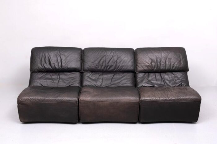 leather sectional sofa 1975 set of 3 6898