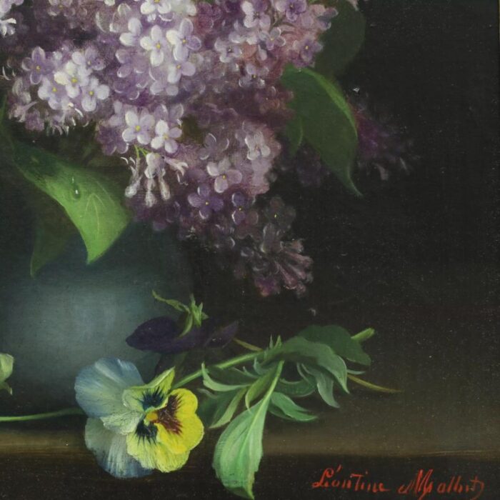 leonine matha still life with lilacs 19th 20th century oil on canvas 3540