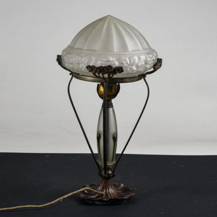 liberty table lamp with frosted glass hood 1900s 7475