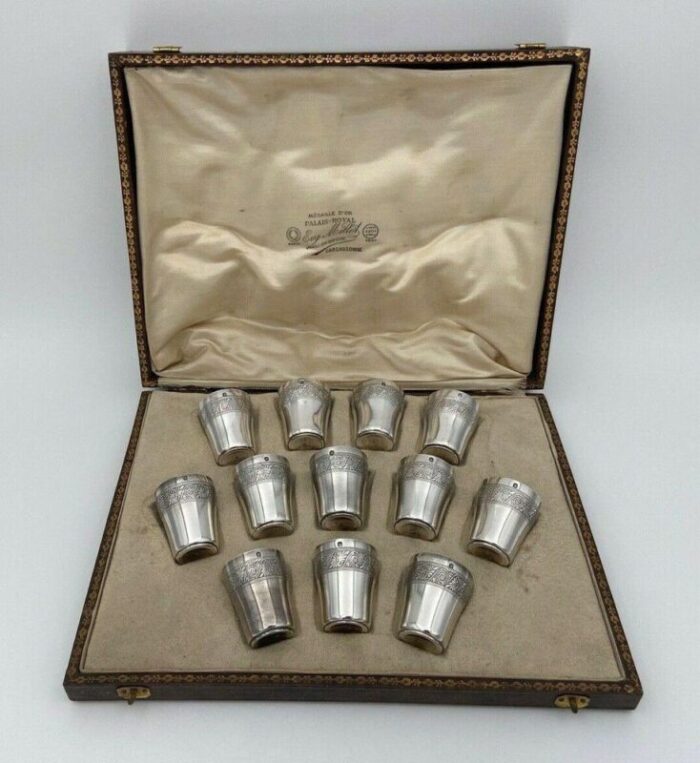 liqueur tumblers in sterling silver from charles barrier set of 12 2