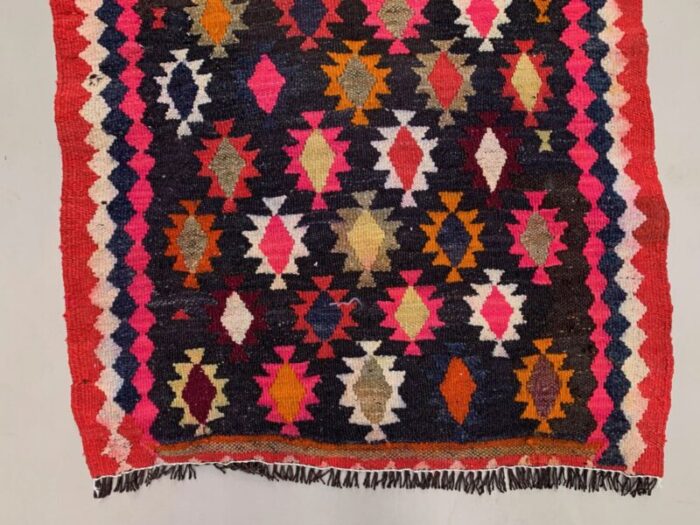 long vintage turkish kilim runner rug 5