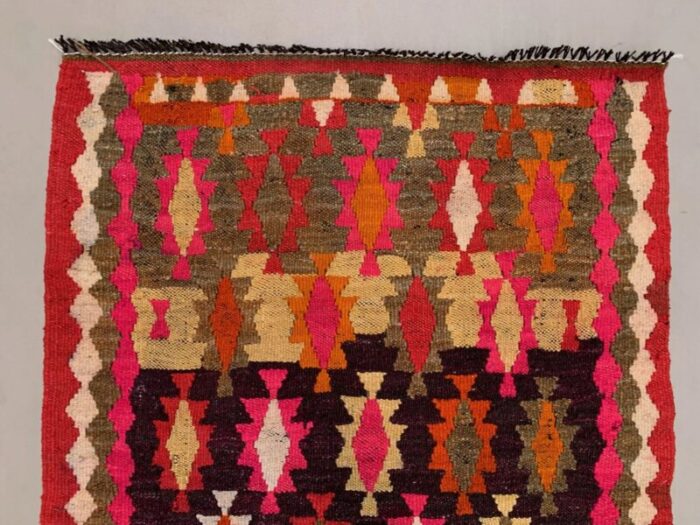 long vintage turkish kilim runner rug 6