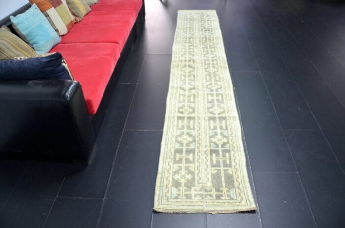 long vintage wool runner rug 1