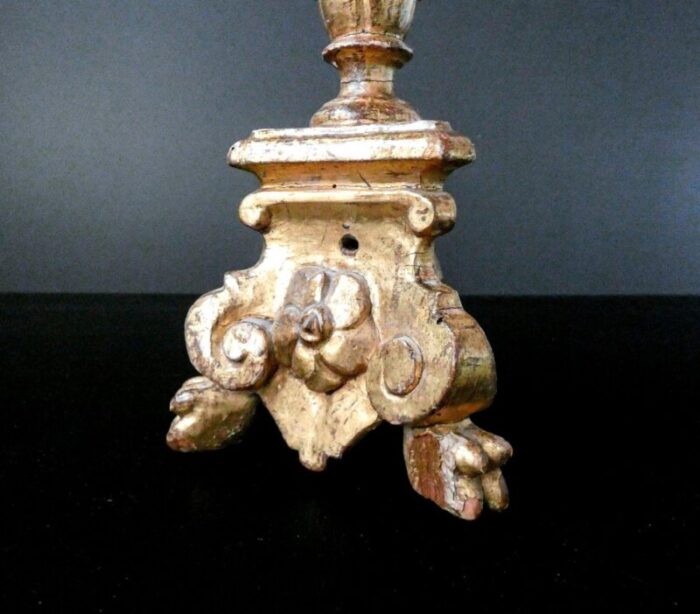 louis xiv gilded wooden candlestick 1600s 4