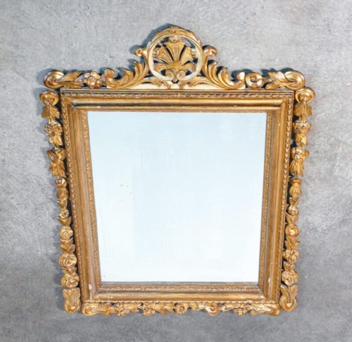 louis xv mirror in gilded wood 18th century 2435