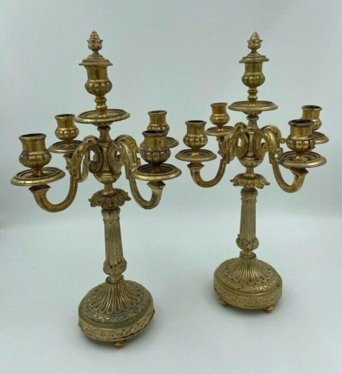 louis xvi style bronze candelabras set of 2 1