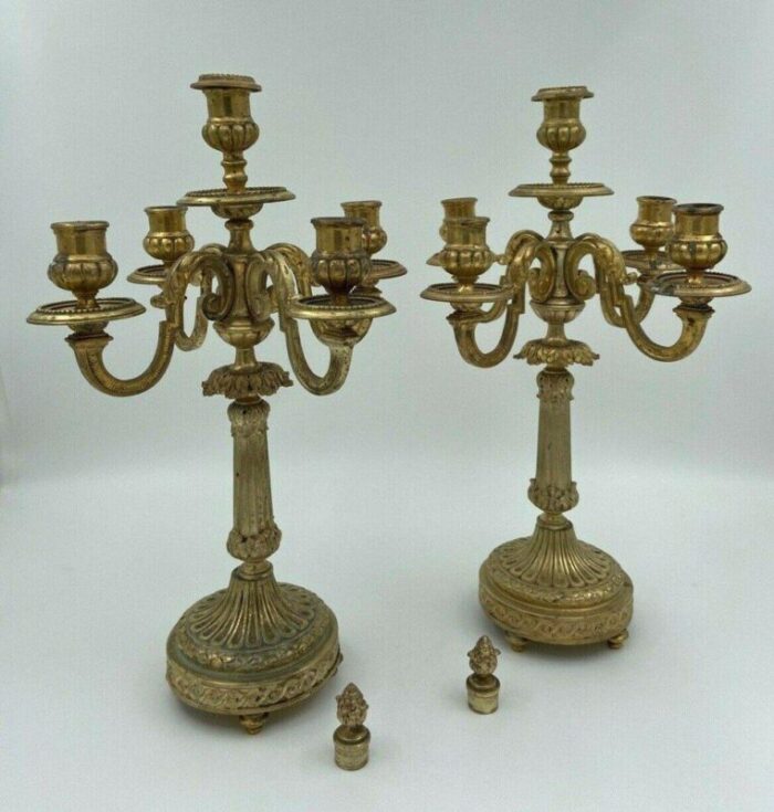 louis xvi style bronze candelabras set of 2 10