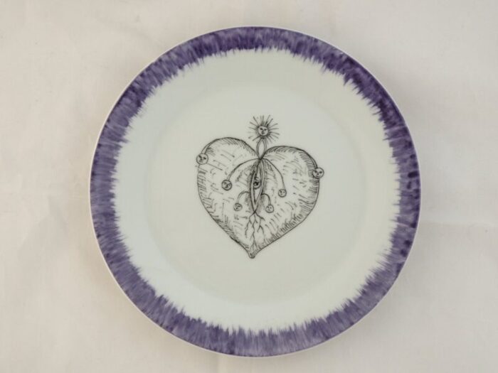 magic heart dessert plates by lithian ricci set of 2 1