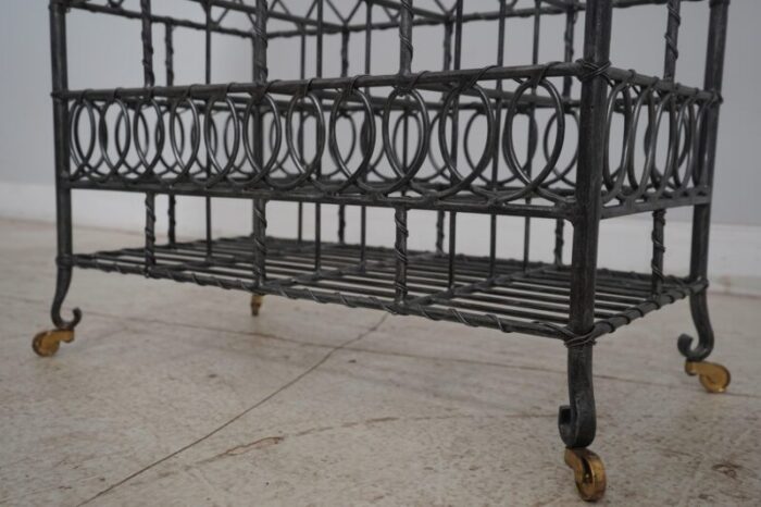 maitland smith iron and brass magazine rack 1801